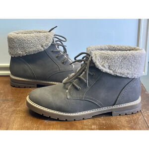 SONOMA Womens Gray Stone 11M Echidna Sherpa Cuff Hiking Ankle Boot